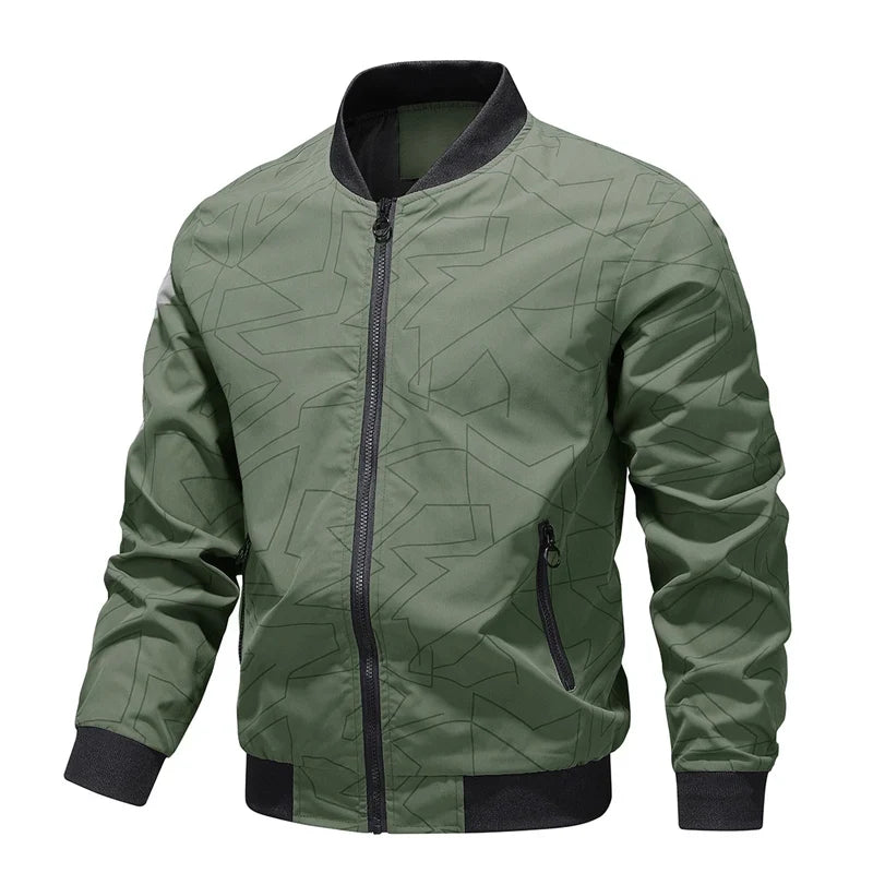 2025 Spring and Autumn New Baseball Collar Short Loose Solid Color Jacket Men's Business Casual Thin Coat Trend Size M-5XL