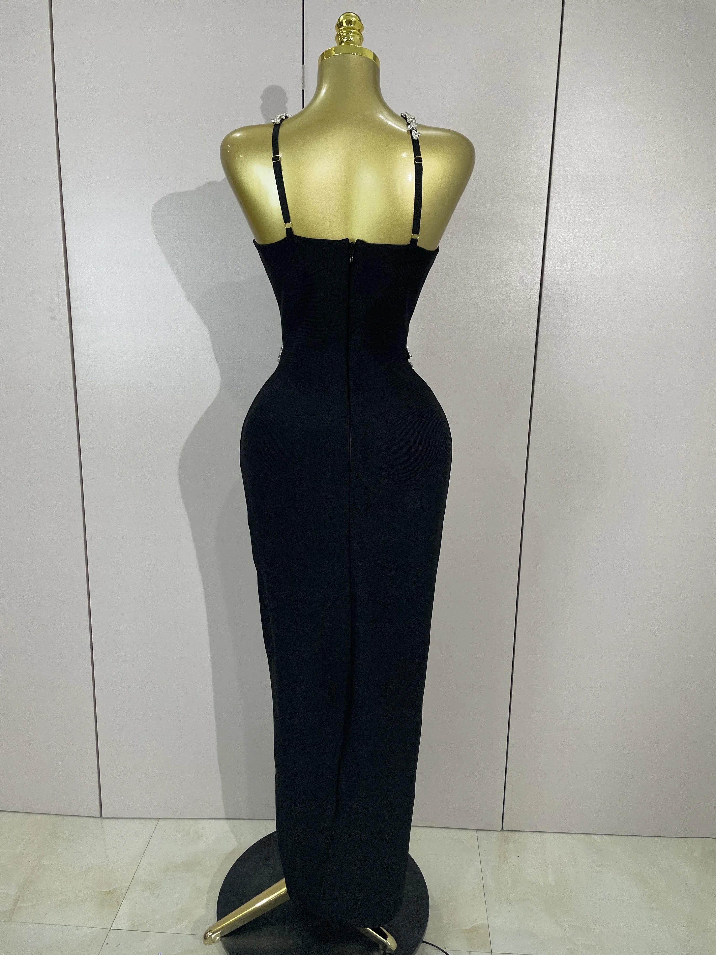 Sexy Backless Sparkly Crystal Diamonds White Bodycon Bandage Dress Women Celebrity Elegant Evening Club Party Birthday Dresses