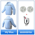 New Men'S Outdoor Fishing With Fan Clothes Construction Site Driving Heatstroke Prevention Cooling Work Coat(Without Power Bank)