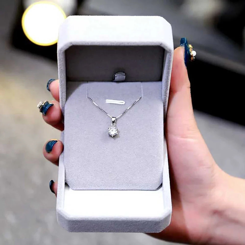 1-10Carat Moissanite Diamond Pendant Necklace for Women S925 Silver D Color VVSI Clarity Solitaire Diamond NeckchainCertified