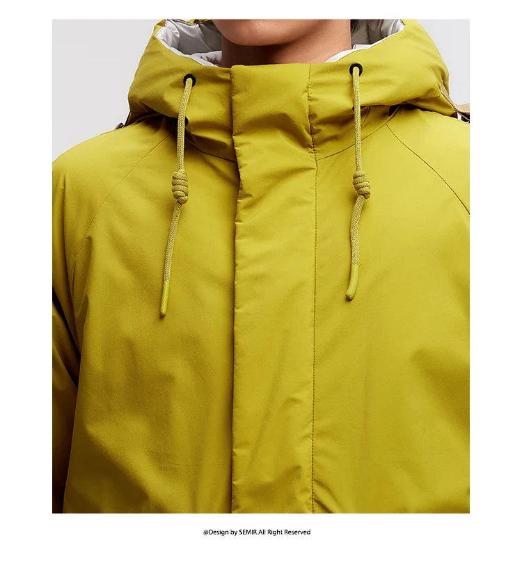 Down Jacket Men 2024 Winter New Large Pocket Workwear Coat Loose Hooded Top Fashion Raglan Sleeve Down Jacket