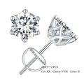 Moissanite Wedding Stud Earrings, White Gold Plated Brilliant Round Cut Lab Created Diamond 925 Silver Earrings for Women