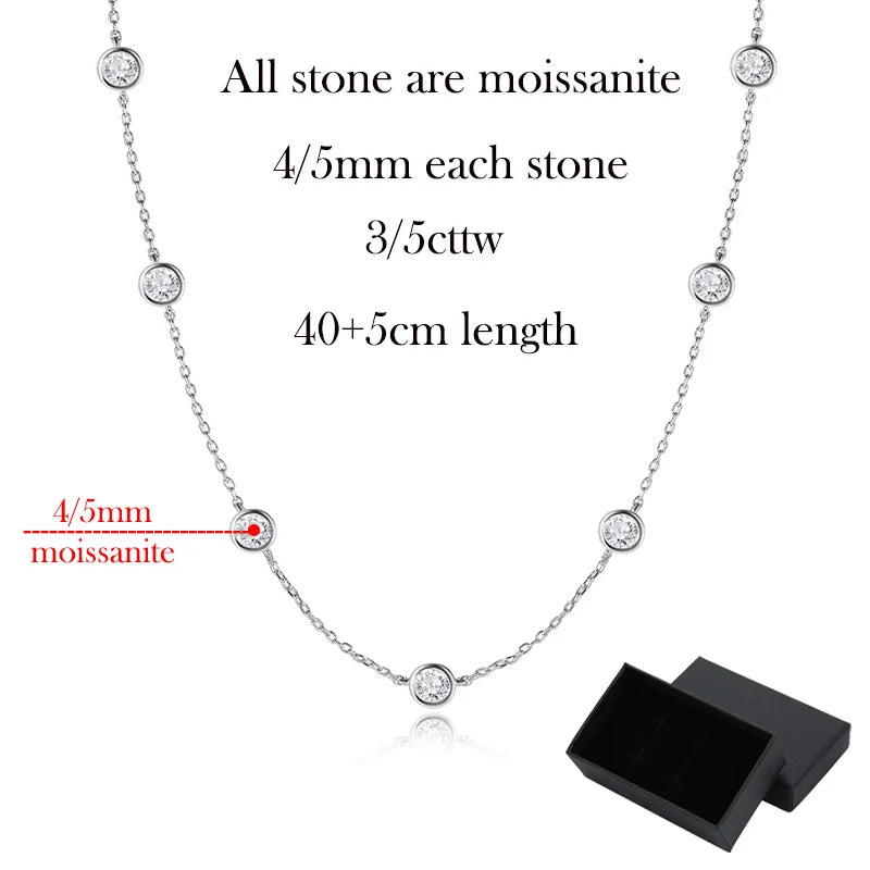 3-5mm Bubbles All Moissanite Diamond Necklace for Women D Color Female Party Pendant 100% 925 Sterling Silver Wholesale