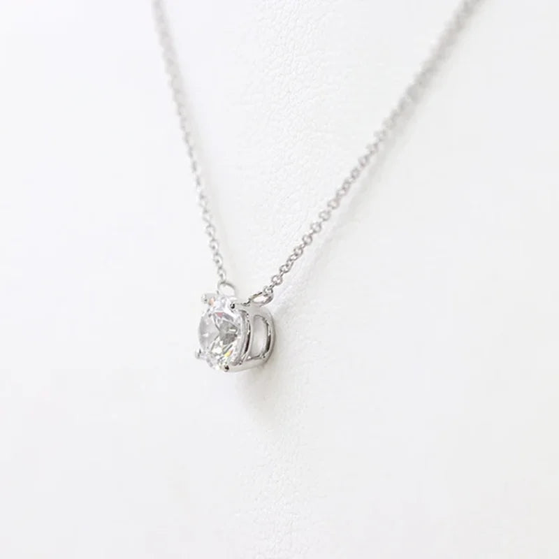 1CT 2CT 3CT Certified Moissanite Pendant Necklace For Women S925 Sterling Silver Solitaire Drop Necklaces Jewelry Gift