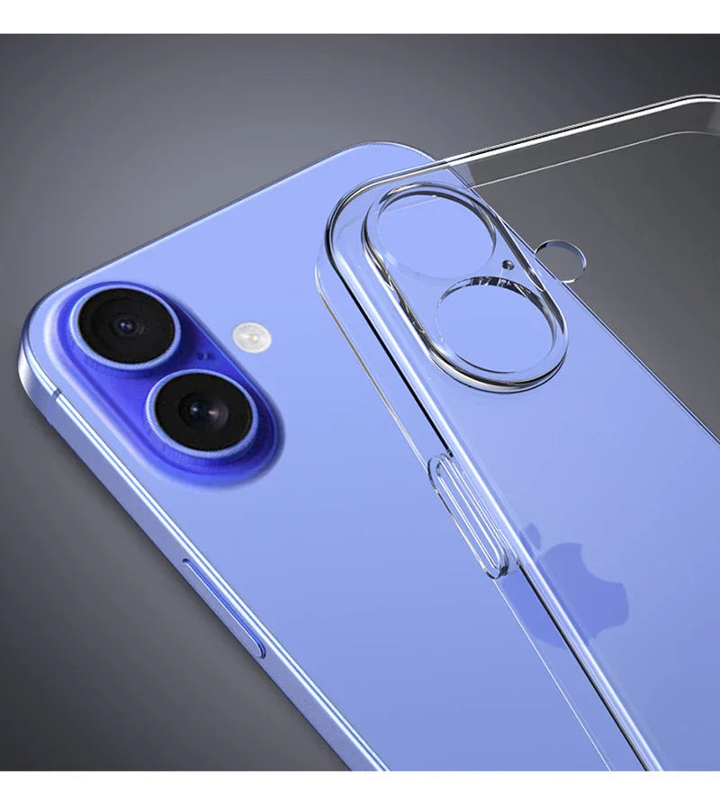 Ultra Thin Silicone Soft Case For iPhone 16 Pro Max Plus Crystal Clear Transparent Full Camera Cover Shell 16pro Promax 16plus
