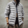Winter Men's Stand-up Collar Down Jacket Lightweight Hydrophobic White Duck Down Filling Coat Warm Inner Layer for Fall