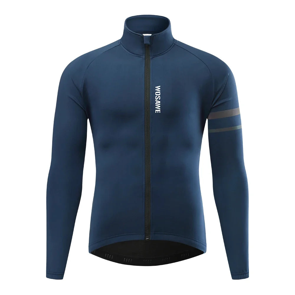 Men'sThermal Winter Cycling Jacket Fleece Lining Long Sleeve Jersey Windproof Running Riding Ciclismo Cycling Clothing