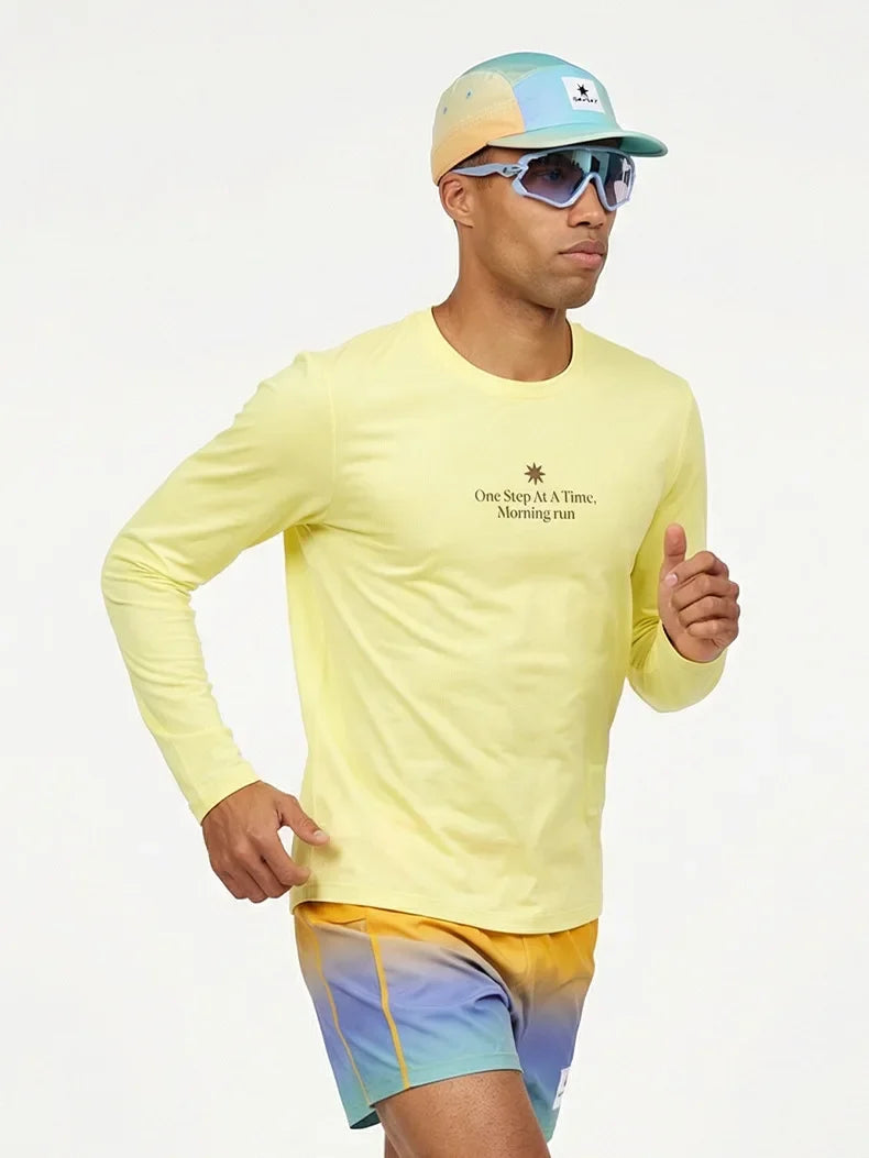 Men's Long Sleeve Quick Dry Sports T-Shirt Moisture Wicking Gym Fitness Top Outdoor Running Hiking Activewear Workout Tee