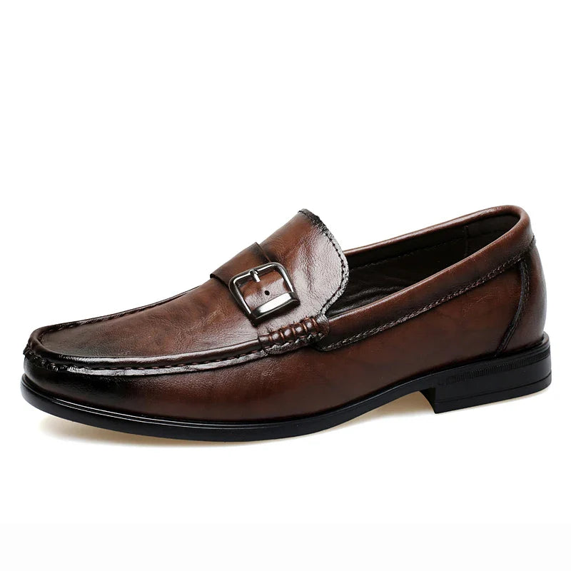 High Quality Men's Genuine Leather Loafers Handmade Casual Shoes Moccasins Slip on Walking Flats Versatile Male Business Shoes