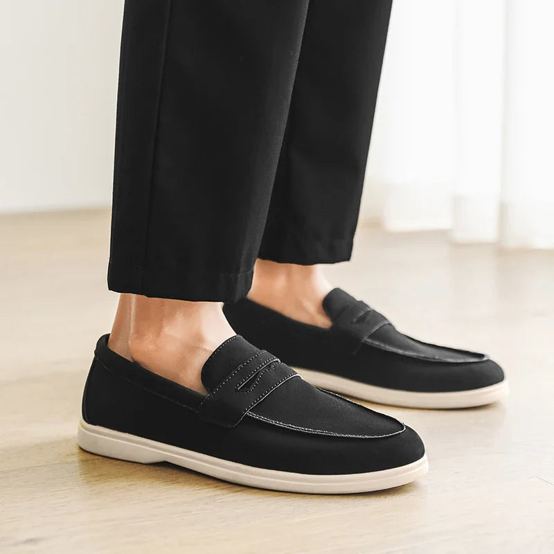 Men’s Suede Slip-On Loafers – Soft Comfortable Casual Shoes for Everyday Wear
