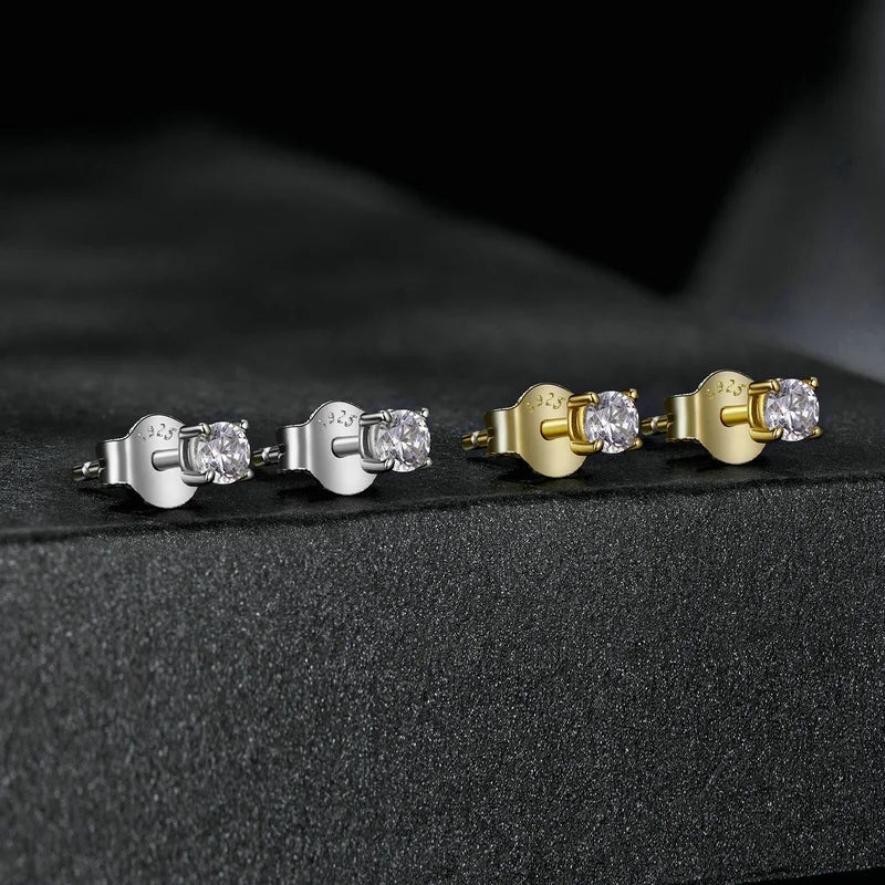U Moissanite Earrings Shinning 4 Prongs Ear Stud 925 Sterling Silver D Color for Women Wedding Anniversary Fine Jewelry