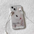 Cute Hazy Rabbit Korean INS Cartoon Phone Case For IPhone 16 15 14 13 12 11 Pro Max XR XS Max 7 8 Plus Kawaii Cover Case Funda