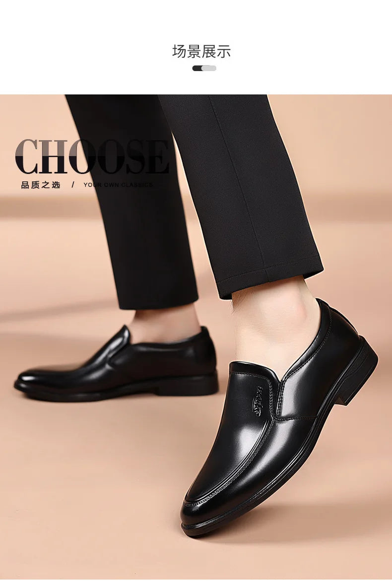 New Designer Soft Leather Shoes for Men Solid Color Fashion Business Casual Shoes Male Spring Autumn New Dress Shoe Man