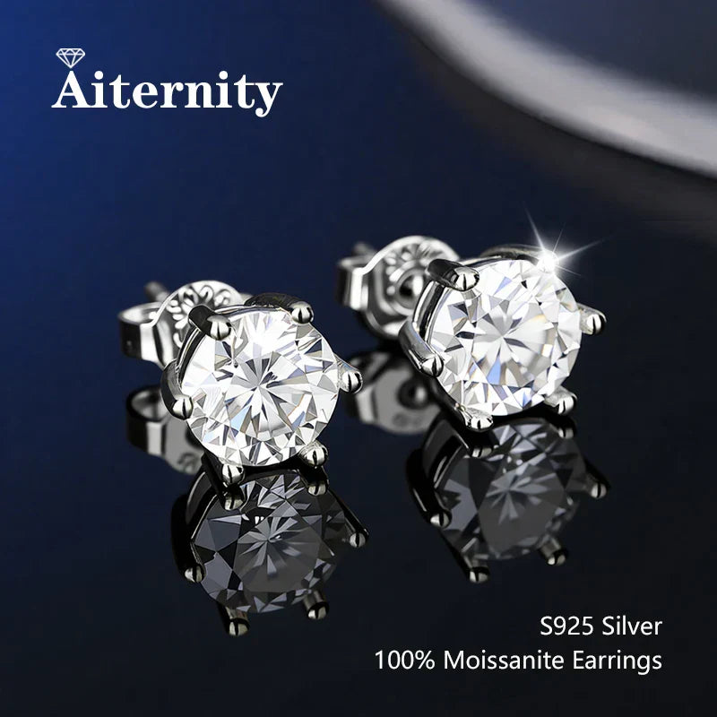 GRA Certificate Promotion 100% Moissanite Earrings for Women Pass Diamond Test Pen Ear Studs 925 Sterling Silver Fine Jewelry