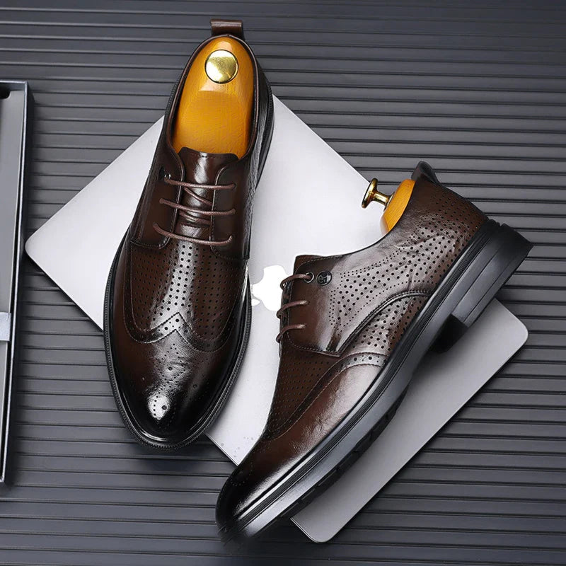 Handmade Men's Oxford Shoes designer Brogue Men Leather Shoes Luxury Fashion Wedding Shoe Business Office Men's Shoes Size 38-44