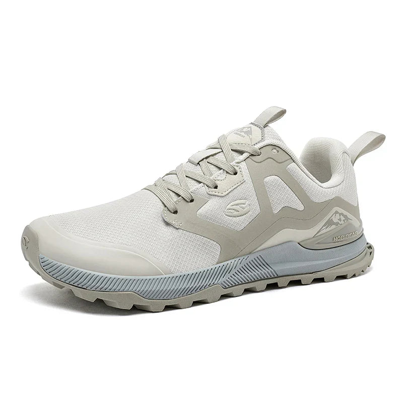 Unisex Hiking Sneakers Lace-Up Walking Shoes Outdoor Travel Artificial Leather Sneakers