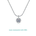 1CT 2CT Certified D Color Moissanite Necklace for Women Sparkling Lab Diamond Pendant Chain S925 Sterling Silver Jewelry