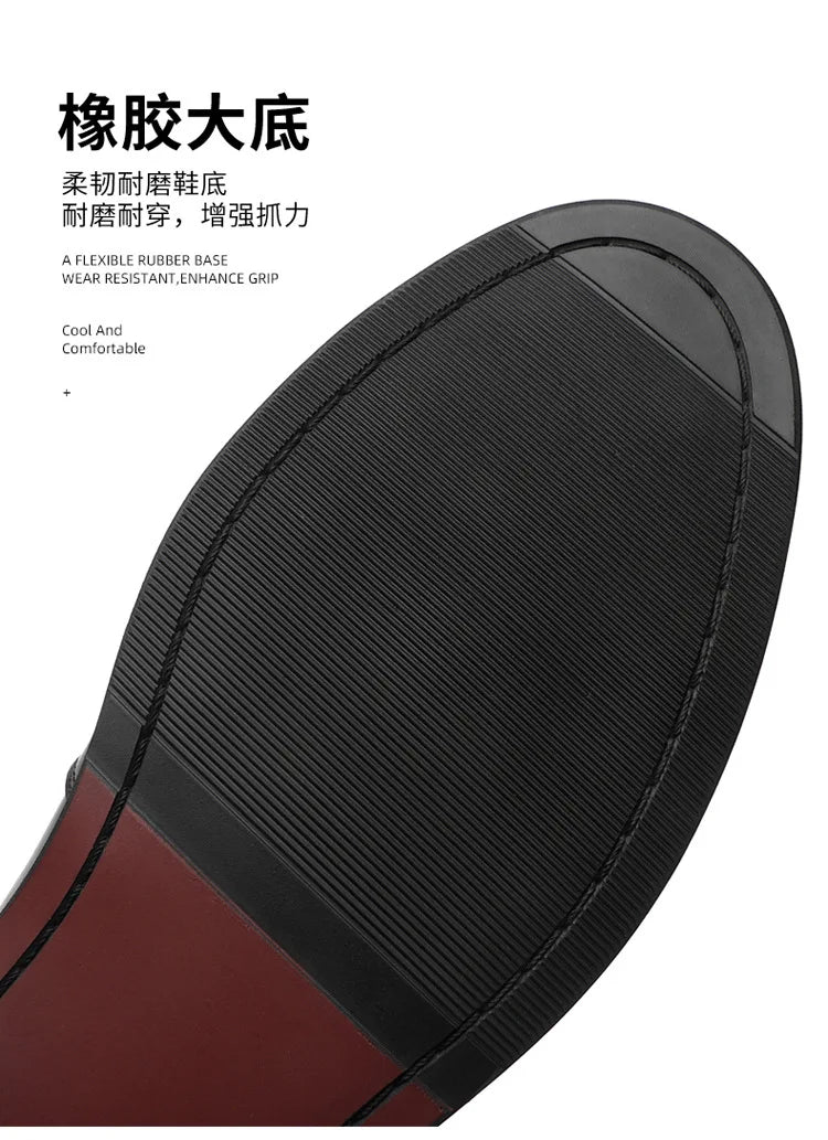 Men's Plus Size Genuine Leather Loafers Slip-on Formal Business Casual Dress Shoes for Man Spring Autumn New Wedding Shoes Male