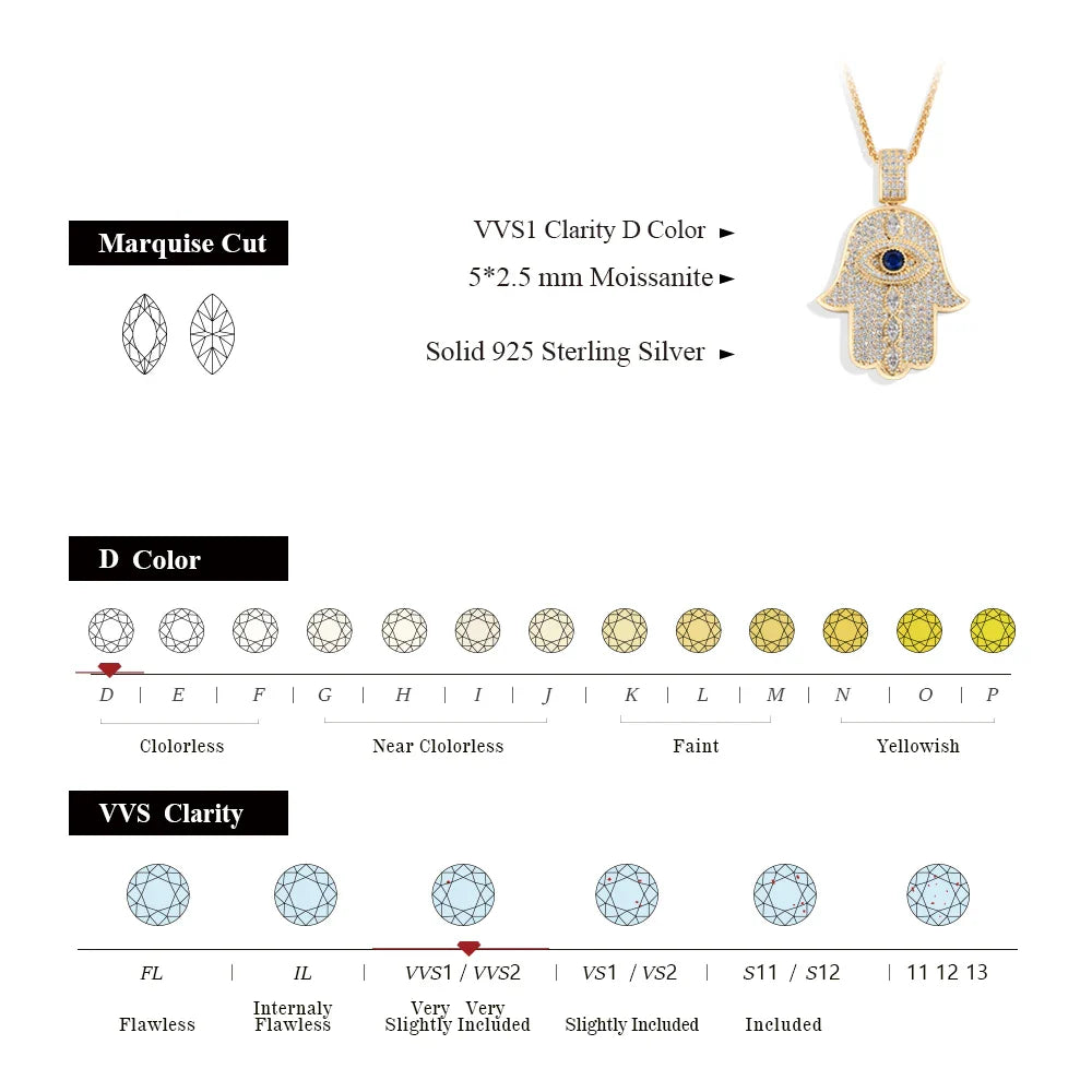 Classic Angel Eyes Moissanite Necklaces S925 Sterling Silver 18k gold plated for Woman Birthday Party Jewelry Gifts New