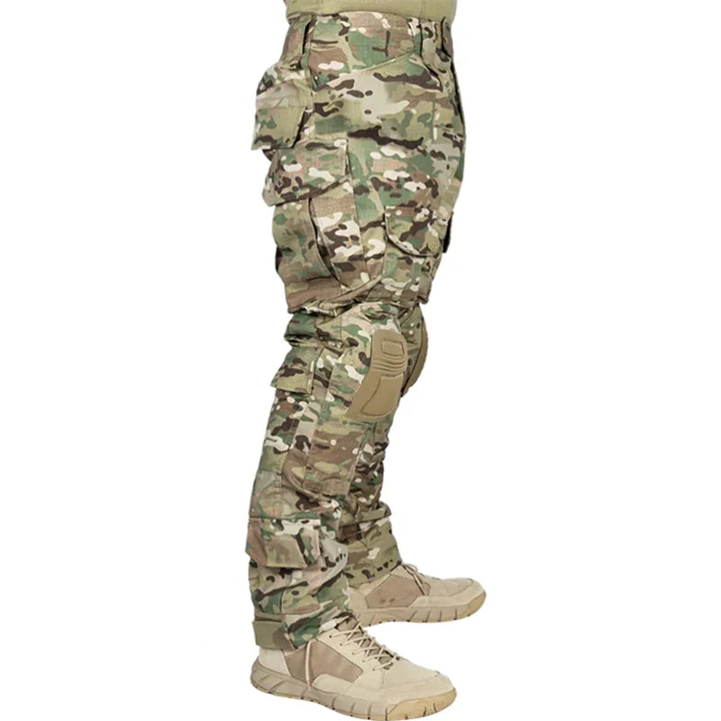 2025 Tactical Pant Combat Pants with Knee Pads Sport Trousers Camo Training Hunting Cargo Pants Men Multicam Clothing Breathable