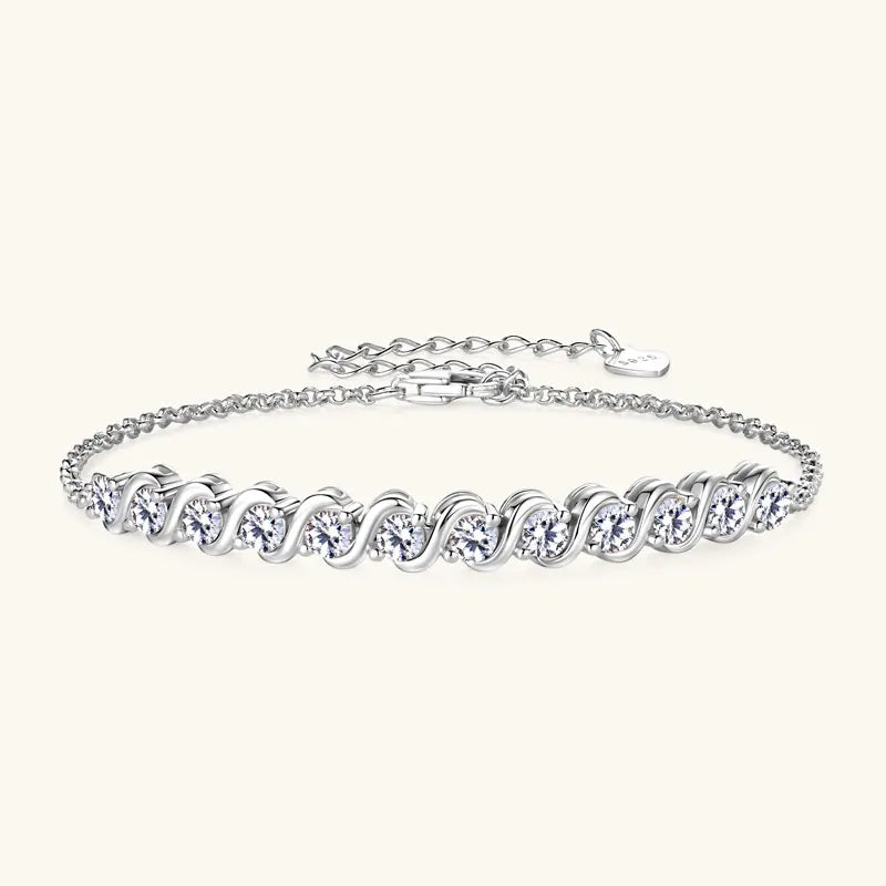 Real 3mm D Color Moissanite Infinity Bracelet for Women 925 Silver Adjustable Chain 2025 Trend Certified Fine Jewelry Gift