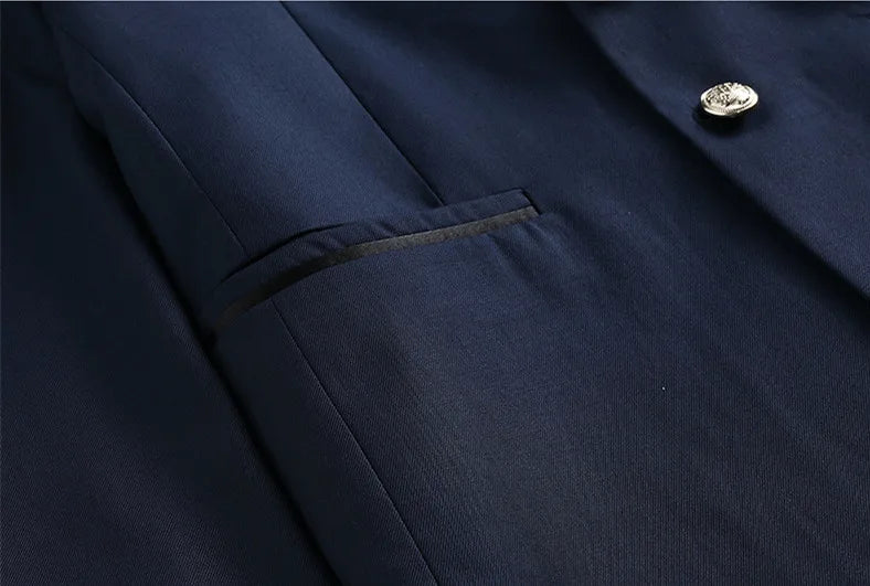 2026 New Men's Stand Collar Long Sleeve Suit Jacket, Asian Size Chinese-Style Slim-Fit Blazer in Dark Blue/Red/Grey/Black/White