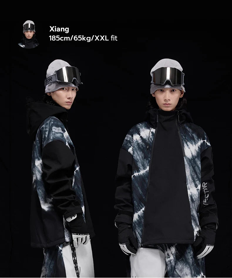 Men and Women Splicing Skiing Skiing Top Waterproof Windproof Warm Durable Indoor and Outdoor Skiing Snowboard Jacket