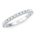 2mm D Color Moissanite Ring s925 Sterling Sliver Plated 18k White Gold Eternity Band Wedding Engagement Rings For Women