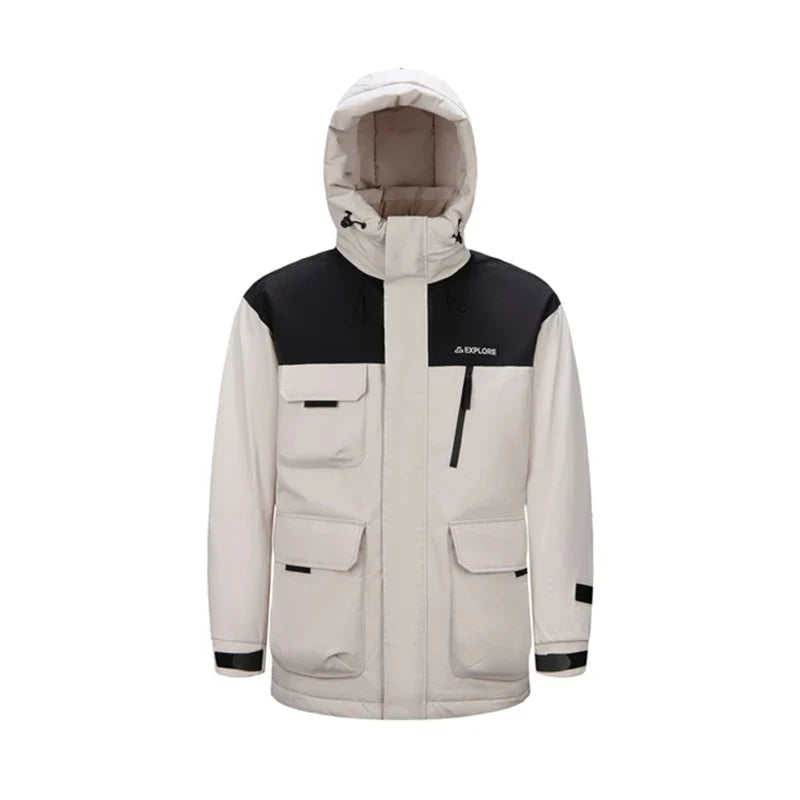 Down Jacket Men 2024 Winter New Rainproof, Windproof, Oil-Proof Stain-Resistant Goose Down Coat Down Jacket