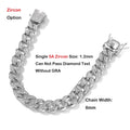 Full 1.2mm D Color Moissanite Cuban Chain Bracelet For Men Women S925 Silver Pass Diamond Test 8mm Wide Link Bracelets Gift