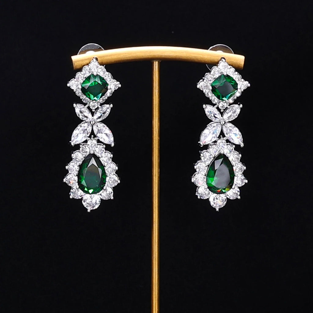 Unique Popular Jewelry 4-Piece Bridal Zirconia Women's Party Jewelry Set Dubai Nigeria CZ Crystal Wedding Jewelry Set