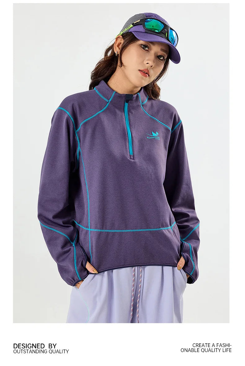Retro Lightweight Quick-Dry Long-Sleeve Outdoor Top for Couples: Ideal for Running & Cycling