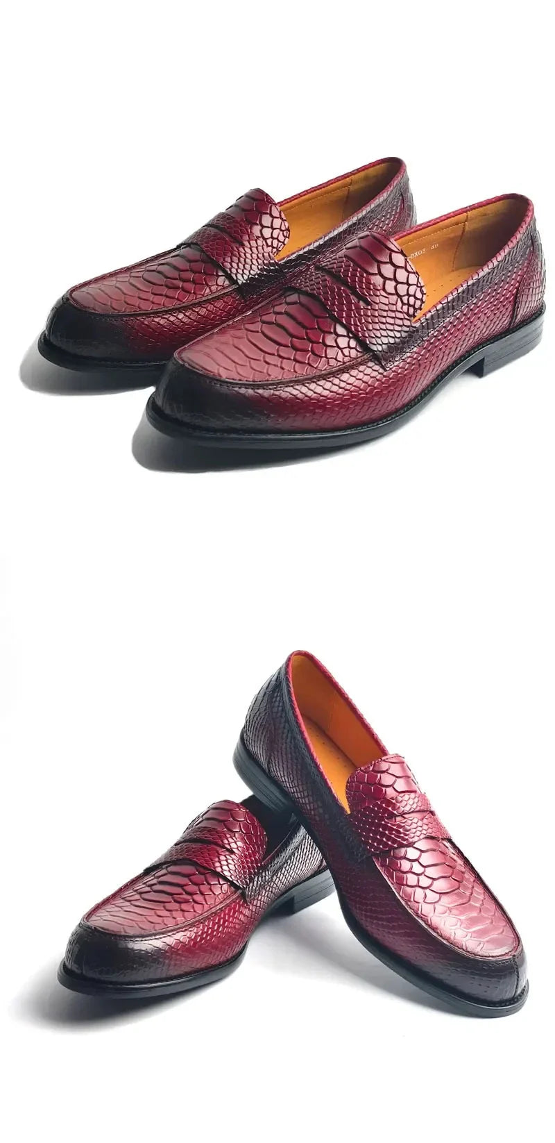 Premium Men's Snake Print Penny Loafers Handcrafted Genuine Leather Slip-On Driving Shoes Business Casual & Formal Footwear