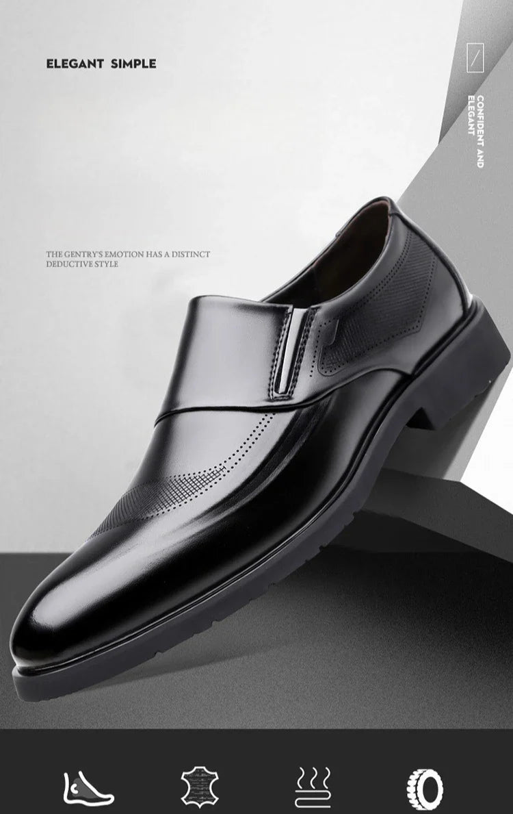 2026 New Designer Leather Shoes for Men Spring Autumn Business Casual Shoes Male Fashion Solid Color Wedding Shoe Man