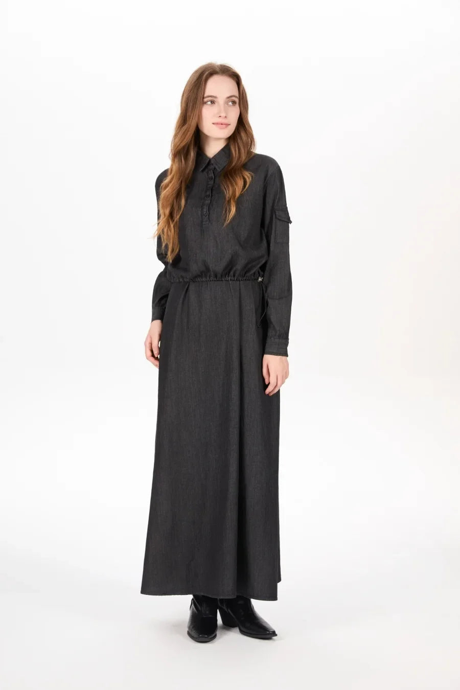 AW25 Denim set loose Shirt + slip dress Aline adjustable dress