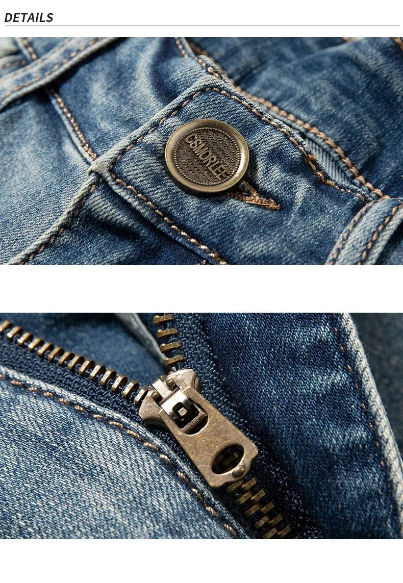 2025 Summer Brand Stretch Thin Bermuda Masculina Cotton Denim Jeans Jorts Men Knee Length Soft Ropa Hombre Shorts