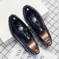 Pointed retro leather shoes for men Business casual patent loafers men's lace-up moccasins elegant luxury shoes social shoe male