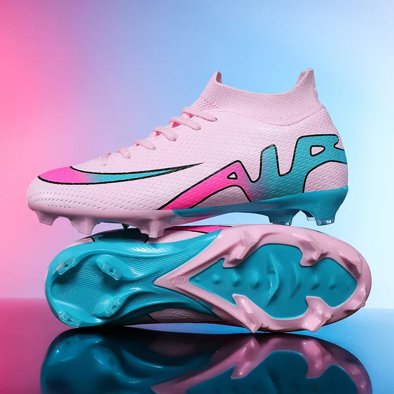 New Men Football Boots Cleats High-top Sneakers High-quality Non-Slip Indoor Soccer Shoes Futsal Grass Match Hot-selling Outdoor