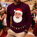 Christmas Autumn Collection Men's Long-Sleeve Hoodie 3D Playful Santa Claus Print Crew Neck Oversized T-Shirt Christmas Costumes