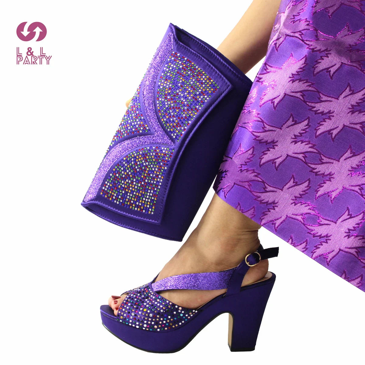 Fashionable Italian Women Shoes Matching Bag in Green Color