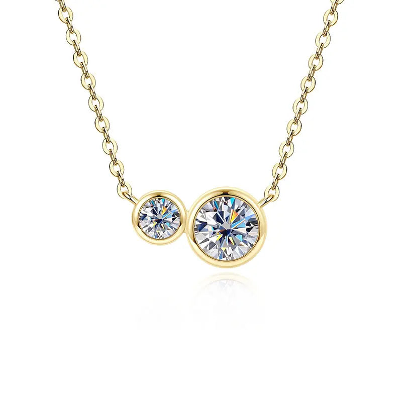 GRA Certified D VVS1 1.0CT Moissanite Diamond Round Pendant Necklace for Women Chain Fine Neck Jewelry Gifts Collares