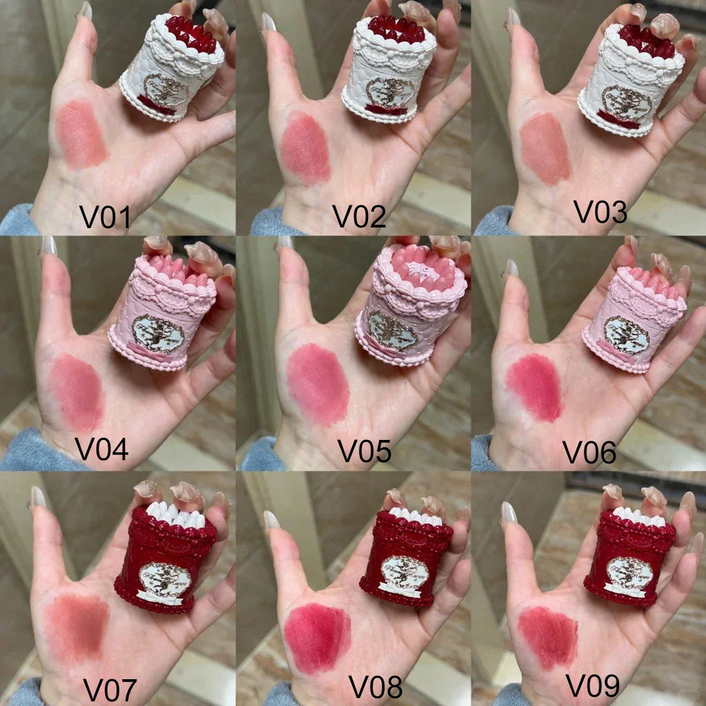 Flower Knows Strawberry Cupid Velvet Matte Lip Cream Pressed Powder Liquid Blush Set Long Lasting Lightweight Makeup