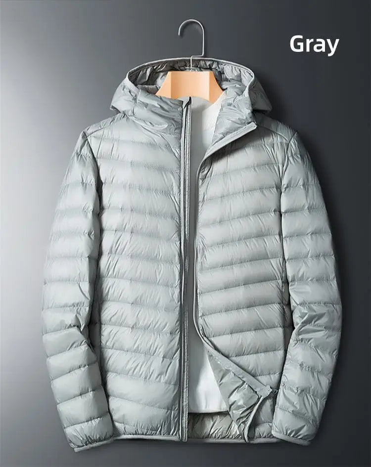 Autumn Winter Down Jacket Men Ultra Light Windproof Waterproof Anti Fouling Anti-Oil White Duck Portable Hooded Coat Male