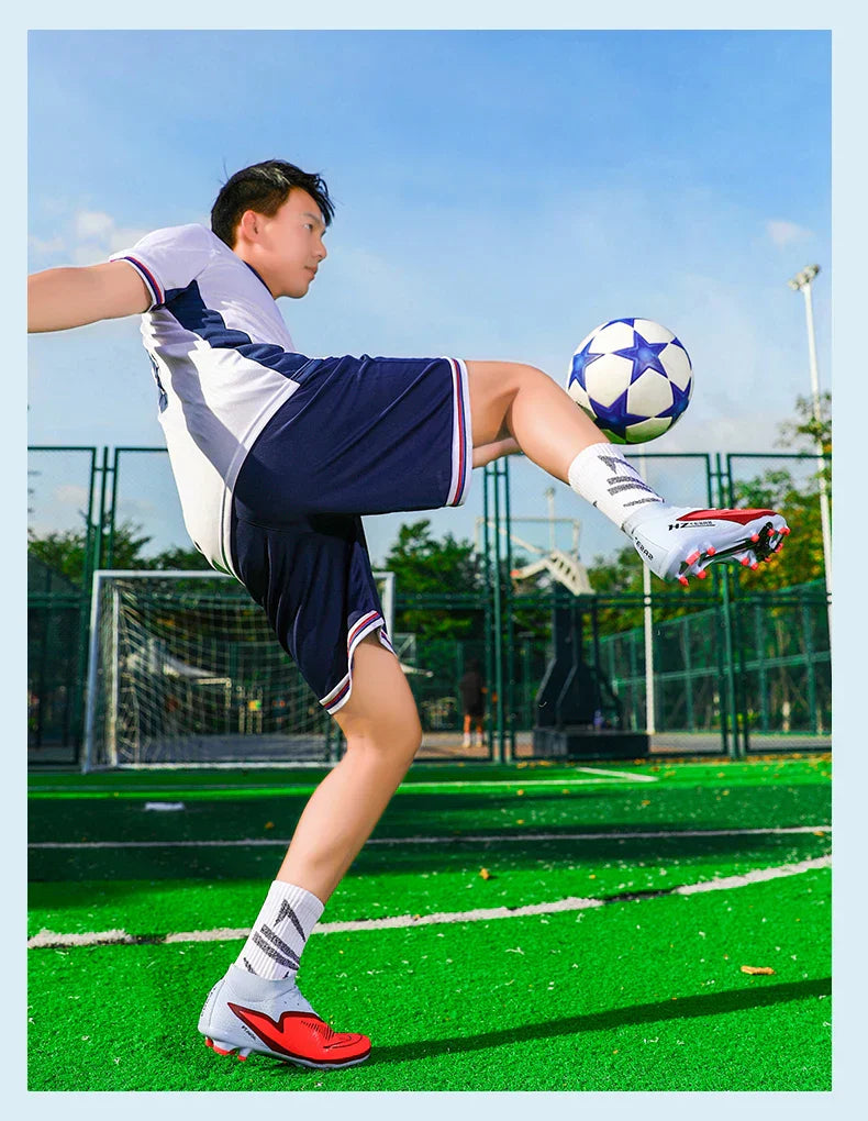 New Men Football Boots Training Breathable Cleats Adult Outdoor Non Slip Match Long Spikes Soccer Shoes Sport Boys Comfortable