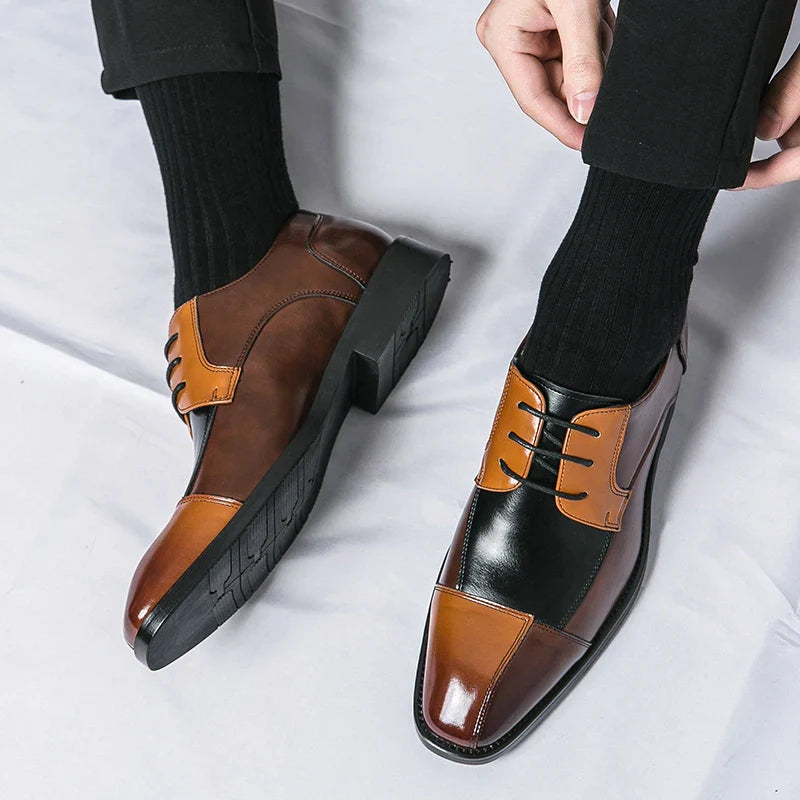 Handmade Men's Wingtip Oxford Shoes Black Groom Wedding Shoes Men's Formal Leather Shoes Classic Business Formal Men's Prom Shoe