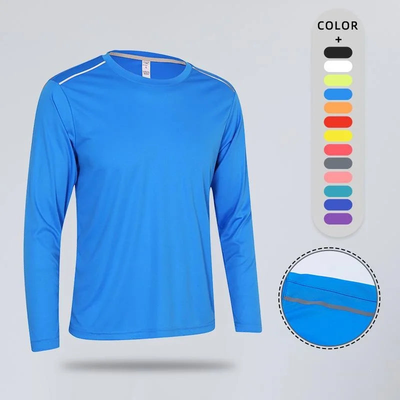 High Quality Spandex Men Women Kids Running Long Sleeve T-Shirt Quick Dry Gym Fitness Shirt Training Exercise Clothes Sports Top