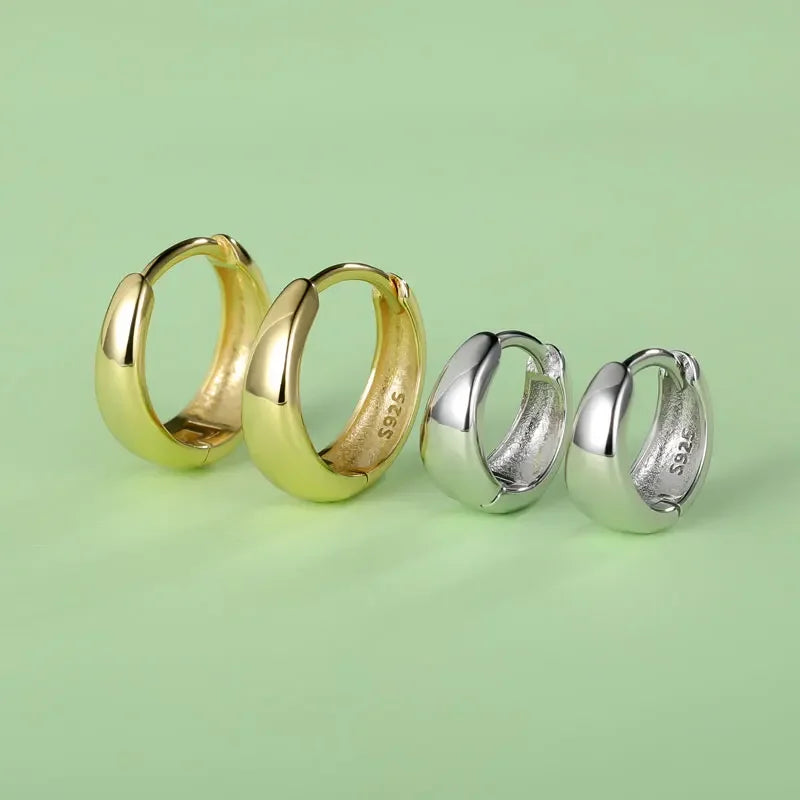 Real 925 Sterling Silve Fashion Inside Diameter 6 7 8 9 10mm Hoop Earrings For Women Men Personality Jewelry DG0132