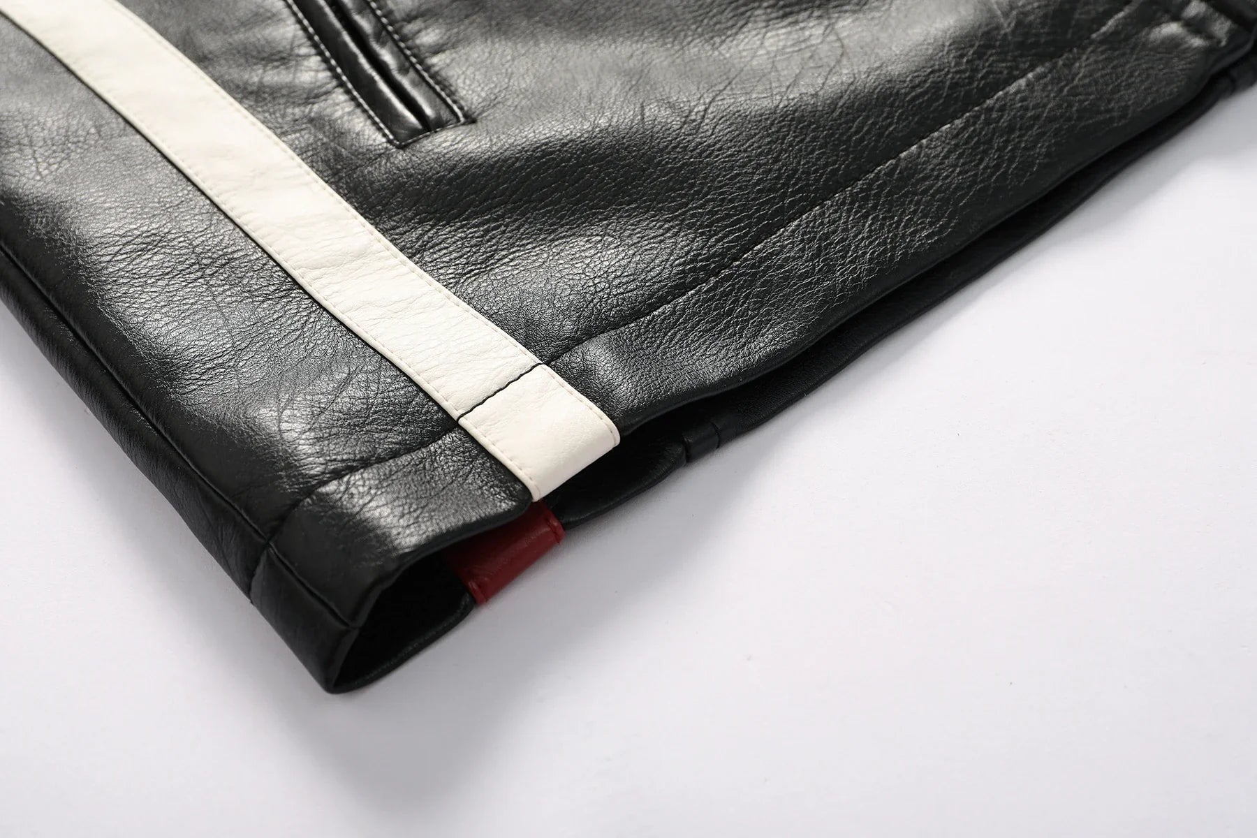Men's Motorcycle Racing Suit PU Leather Label Color Jacket