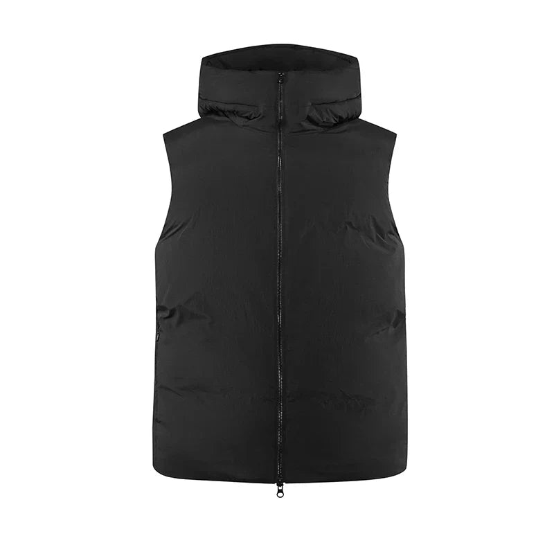 Down Vest Men Three-Resistant Loose Hooded Outerwear 2024 New Winter Stacking Solid Color Versatile Sleeveless Top