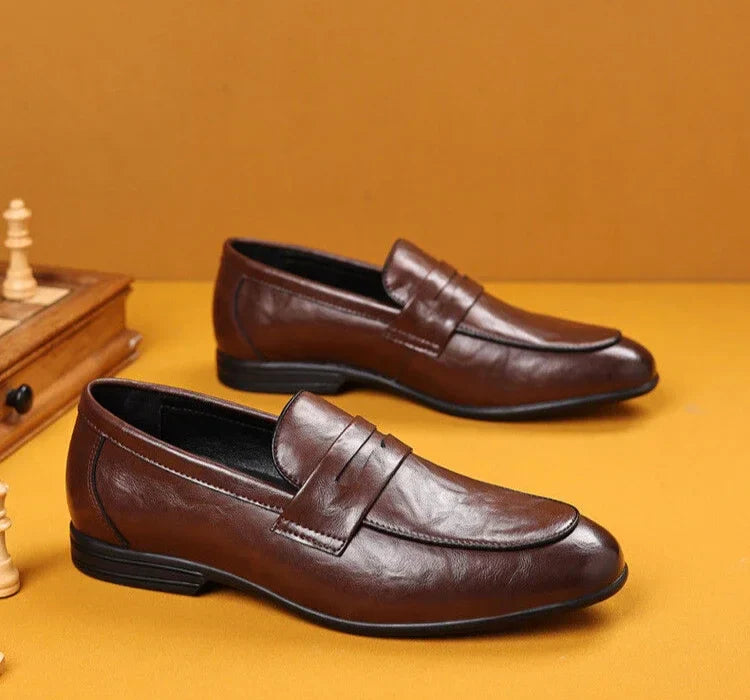 Brown Flat Leather Loafers Shoes for Men Fashion 2025 Classic Original Size Man Casual Shoe 45 Comfortable Shipping Free New In